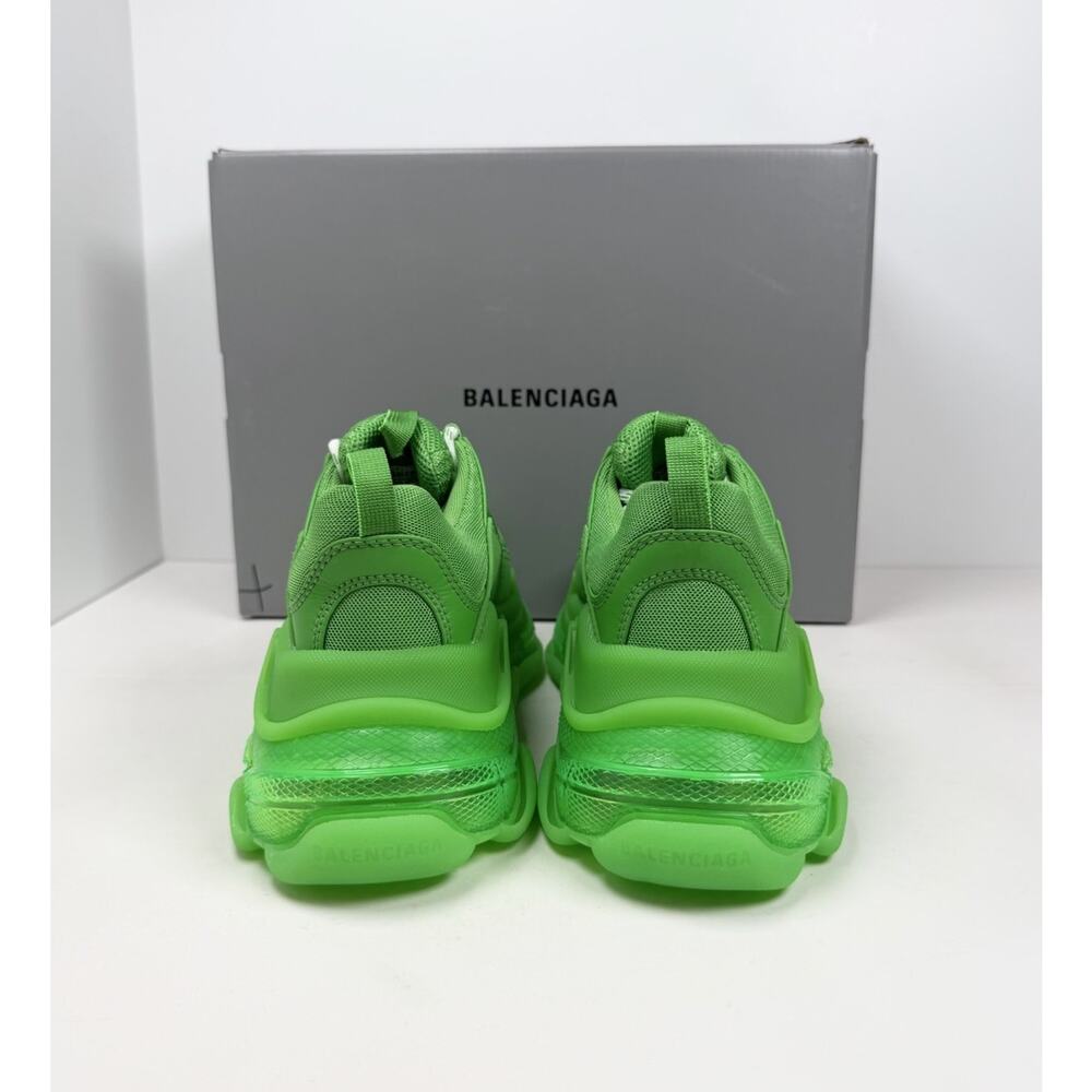 Size 38EU/8W - Balenciaga Triple S Fluo Green Sneakersđź’š NEW/RETAIL $1K! - Picture 4 of 10